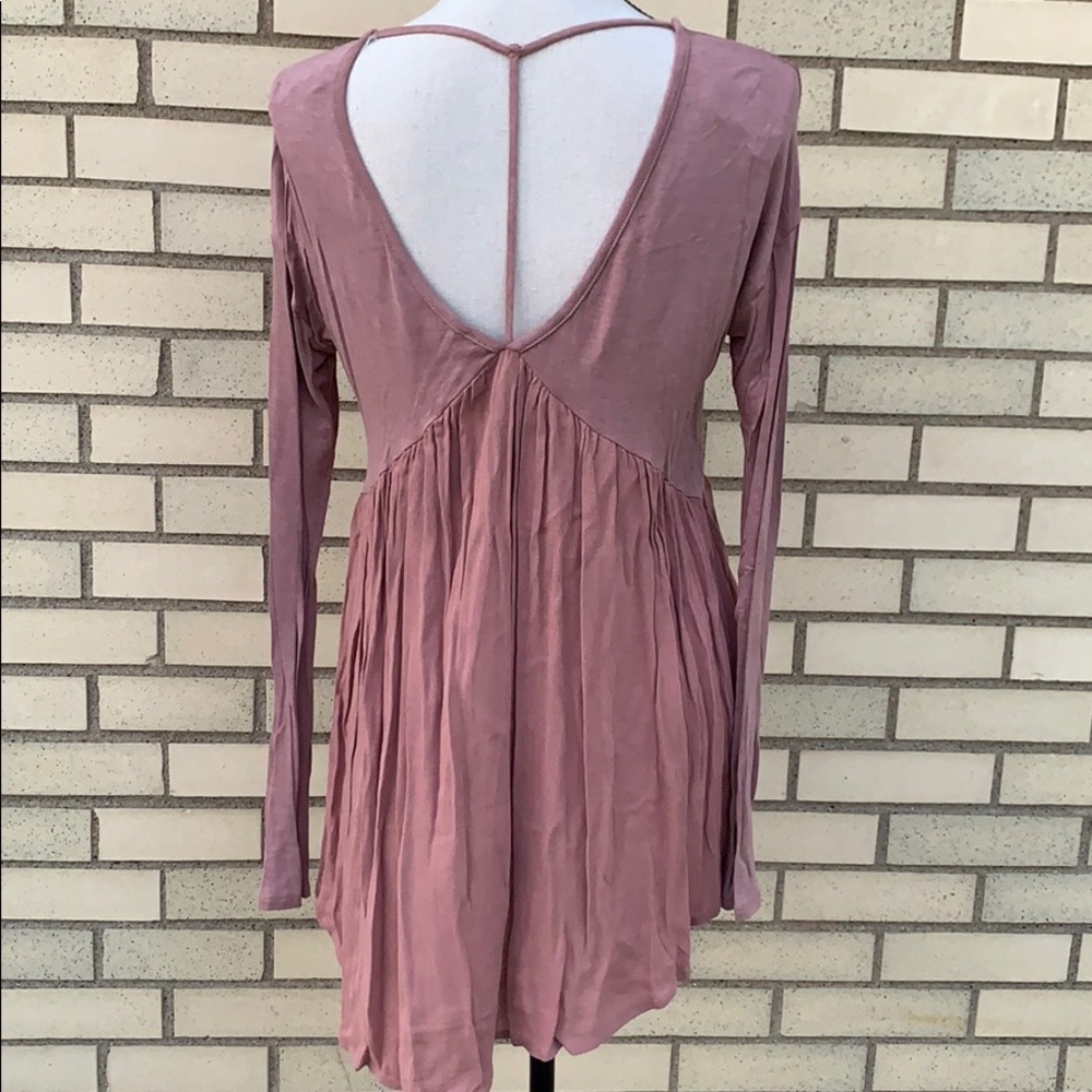 MAUVE BABYDOLL STRAP DESIGN FLOWY TUNIC TOP - Picture 6 of 9